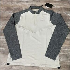 Rawgear Mens Athletic Cream Shirt Workout Half Zip Sz L